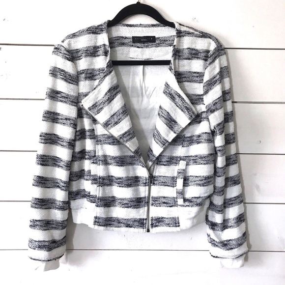 Sanctuary Jackets & Blazers - Sanctuary Black White Zip Knit Jacket